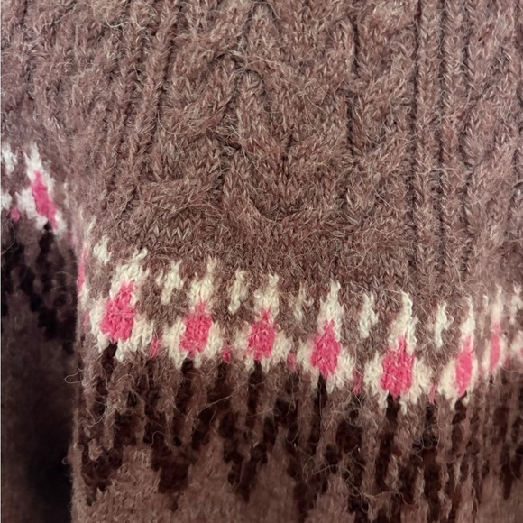 a new day Plum and Dusty Pink Patterned Turtleneck Sweater - Picture 3 of 8